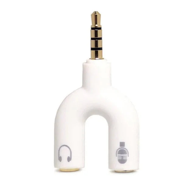 3,5mm Klinkenadapter U-Form – 2-in-1 Audio Splitter & Mikrofon Adapter