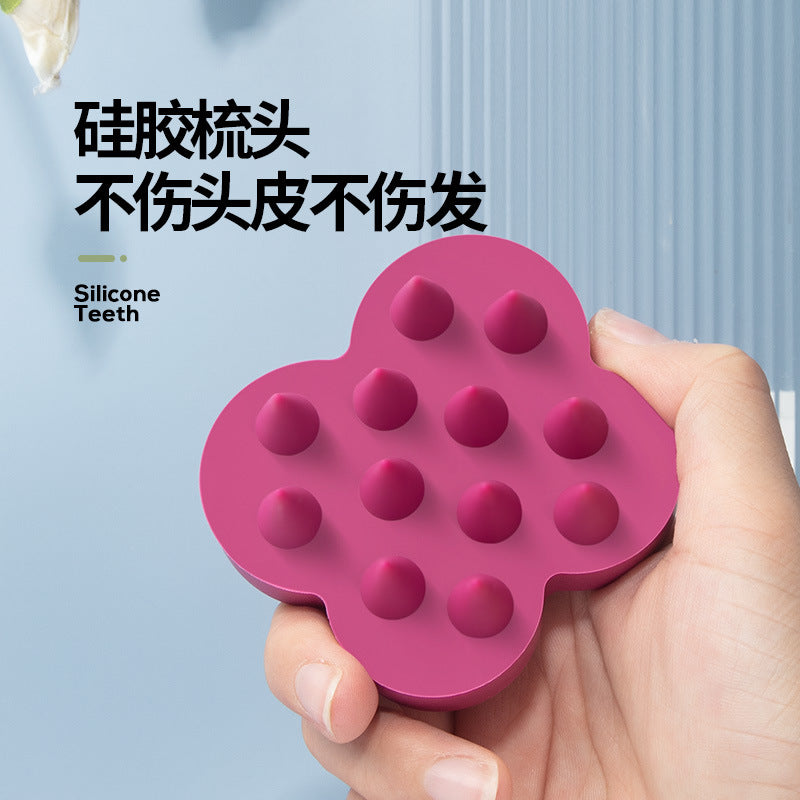 Cross-Border Japanese Shampoo Comb Scalp Massage Comb Hair Comb Silicone Shampoo Brush Butterfly Bath Brush Wholesale