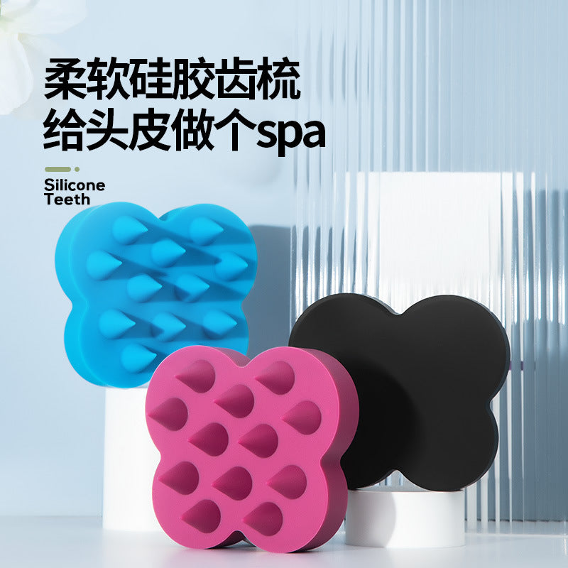 Cross-Border Japanese Shampoo Comb Scalp Massage Comb Hair Comb Silicone Shampoo Brush Butterfly Bath Brush Wholesale