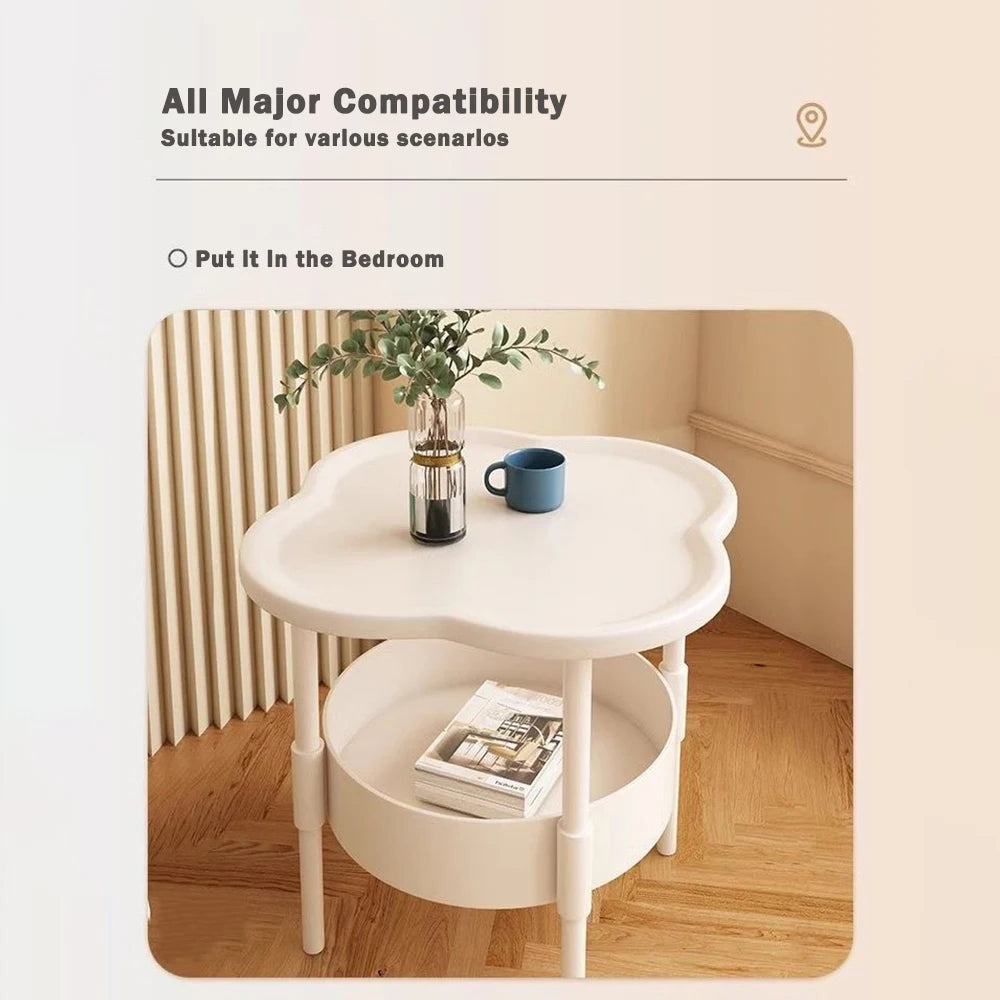 Modern 40*40CM Side Table Plastic Samll End Table Decorative With Storage Bedside Table for Living Room