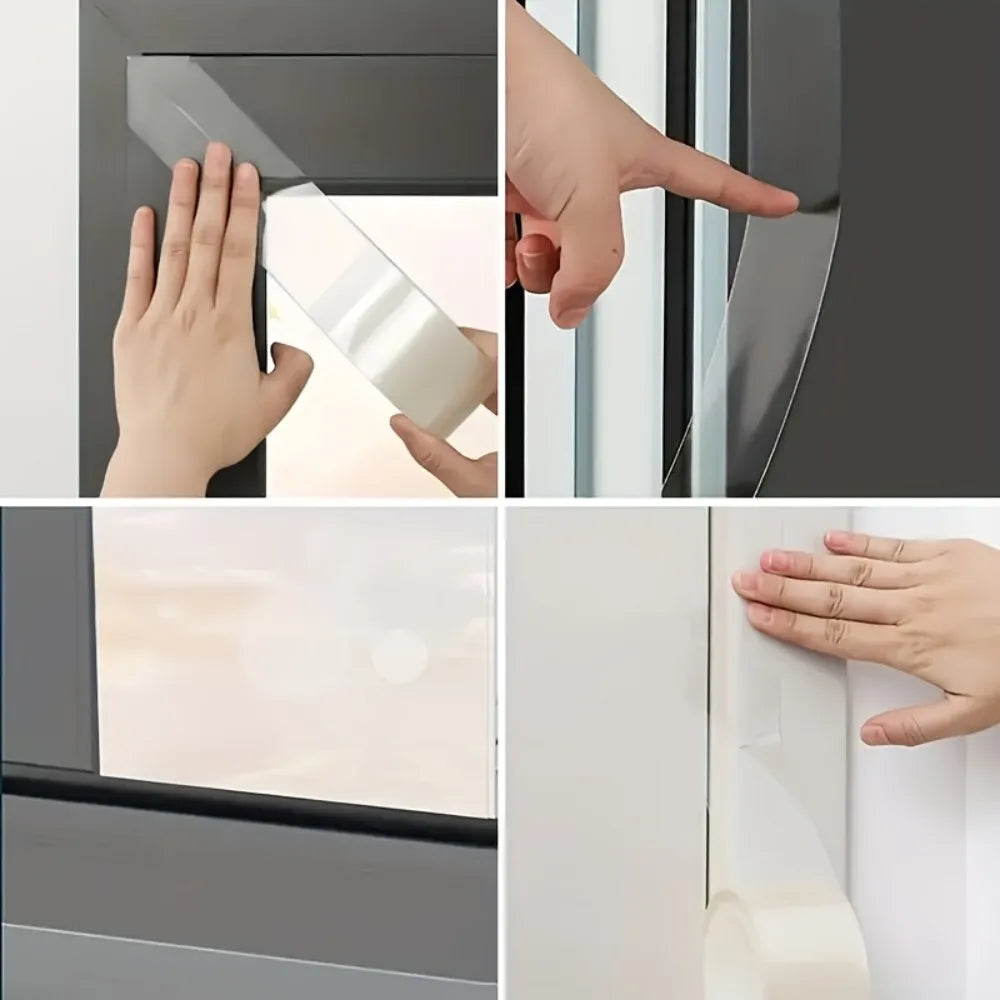 1 Roll 5M/10M Transparent Window Weather Sealing Tape Draft Isolation Seal Film Tape Door Draft Stopper Adhesive Strip
