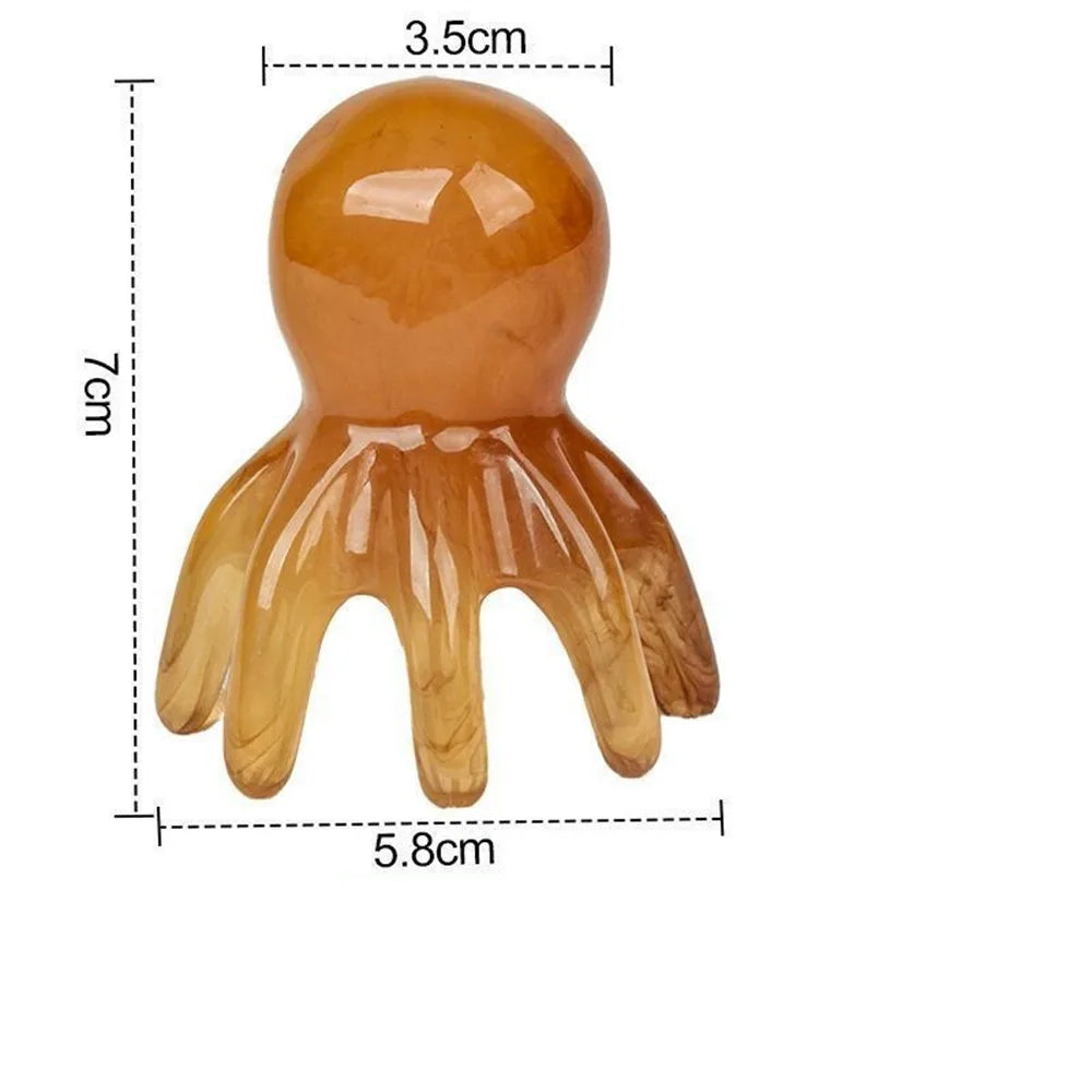 Cute Resin Octopus Comb - Scraping Scalp Massager Hair Care Tool for Meridian Scraping Acupuncture SPA Gua Sha Health Massage