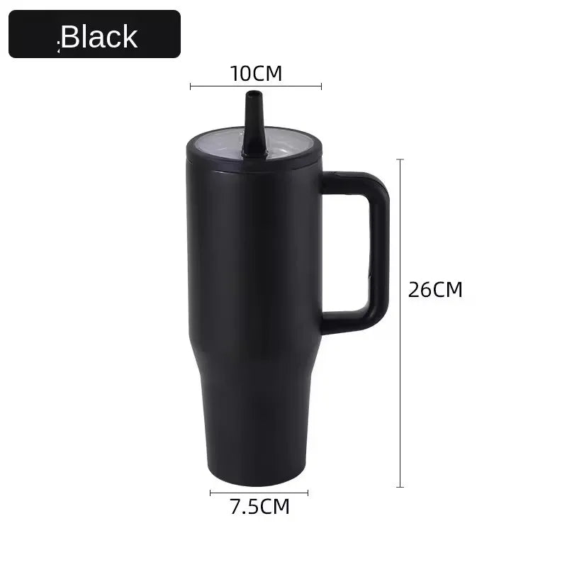 40 oz Insulated Tumbler with Handle Straw Double Wall Vacuum Leakproof Thermal Iced Travel Mug Hot Drink Coffee Cup with Lid