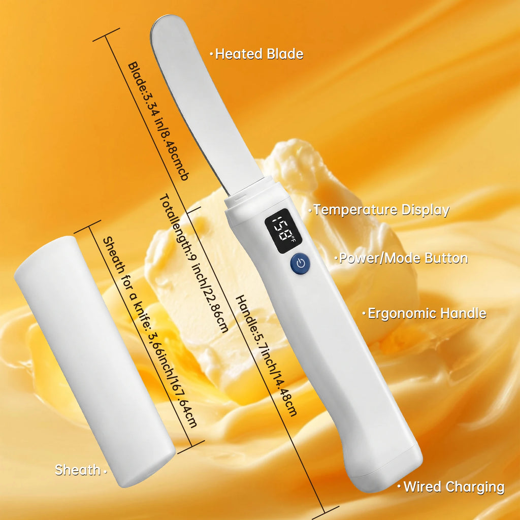 Elektrisches Buttermesser USB – Beheizt für kalte Butter, Käse & Aufstriche