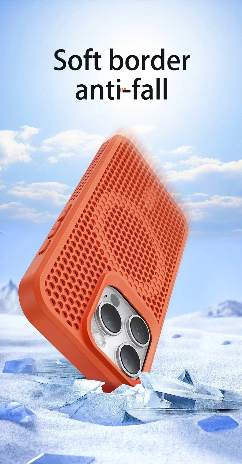 Cooling Heat Dissipation Phone Case For iPhone 17 18 16 15 14 13 12 11 Pro Max Breathable Hard Back Magnetic Cover For Magsafe