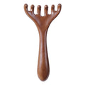 Natural Sandalwood Five-Claw Scalp Massager Gua Sha Tool Back Scratcher Spa Handheld Meridian Massage Comb Hair Care