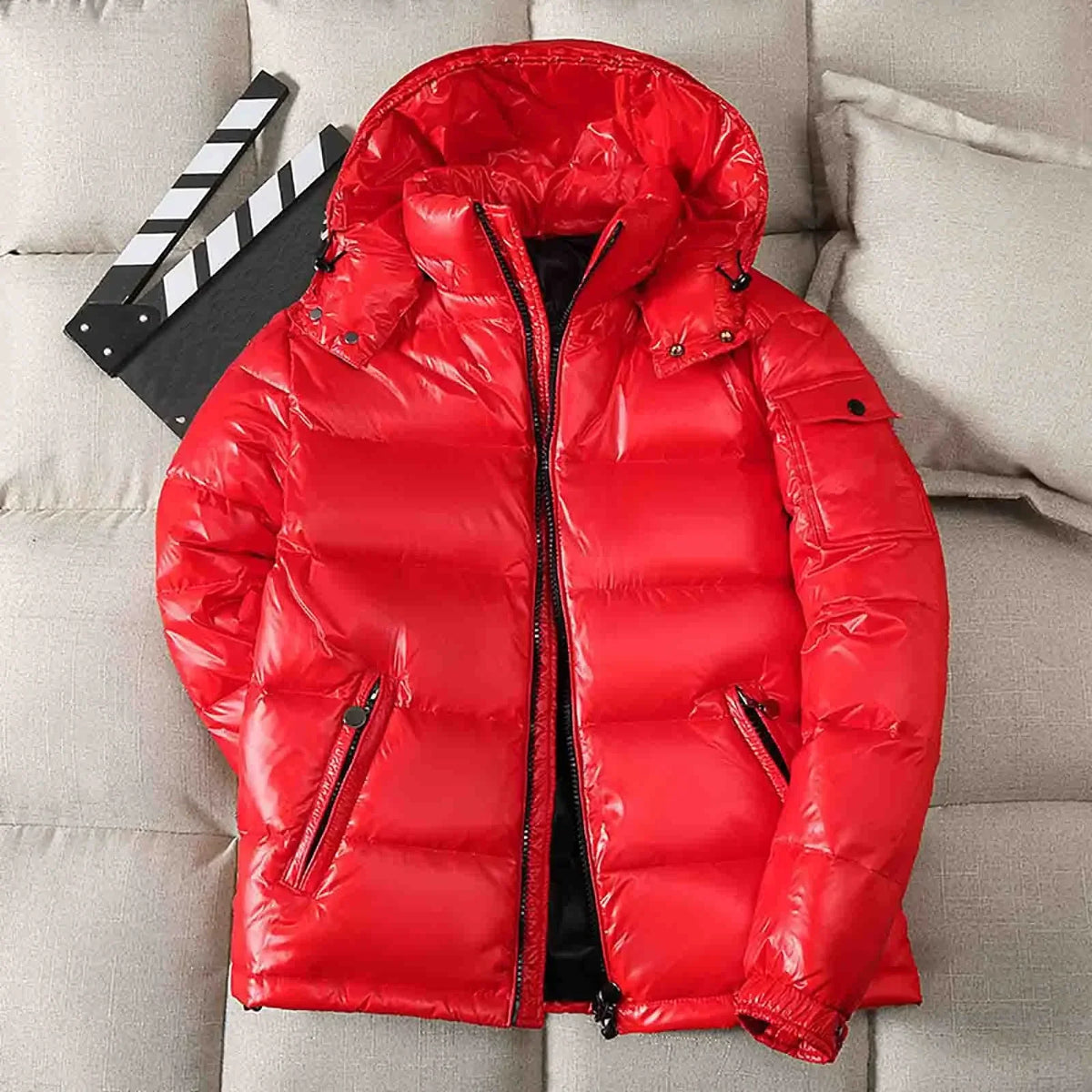 Shiny Bubble Thick Parka Winter Shiny Brand New Winter Fashion Clothing Hooded Man Jackets Short Male Quilted Padded Coat