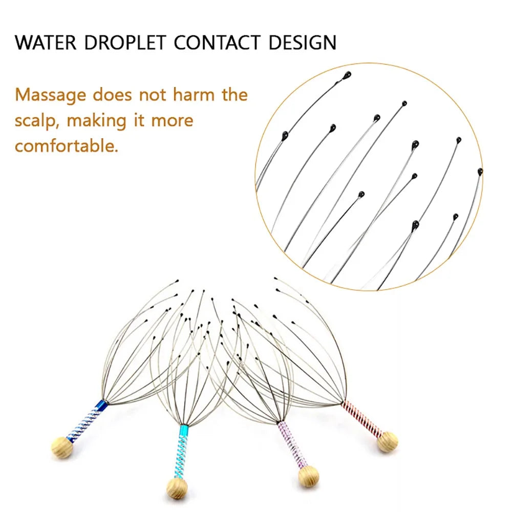 1/2pcs Random Body Head Massage Device Relaxation Octopus Scalp Massager Instrument Scratcher Relieves Tension Health Care Tools