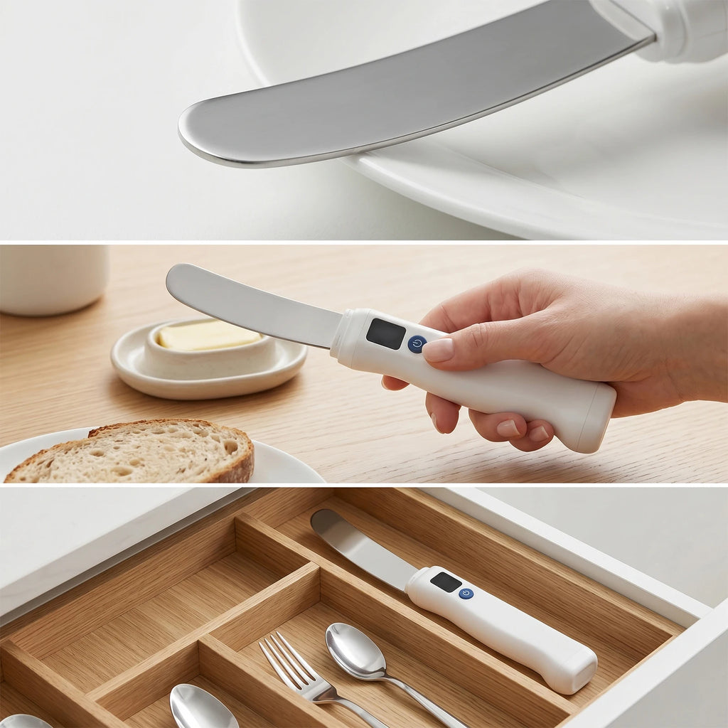 Elektrisches Buttermesser USB – Beheizt für kalte Butter, Käse & Aufstriche