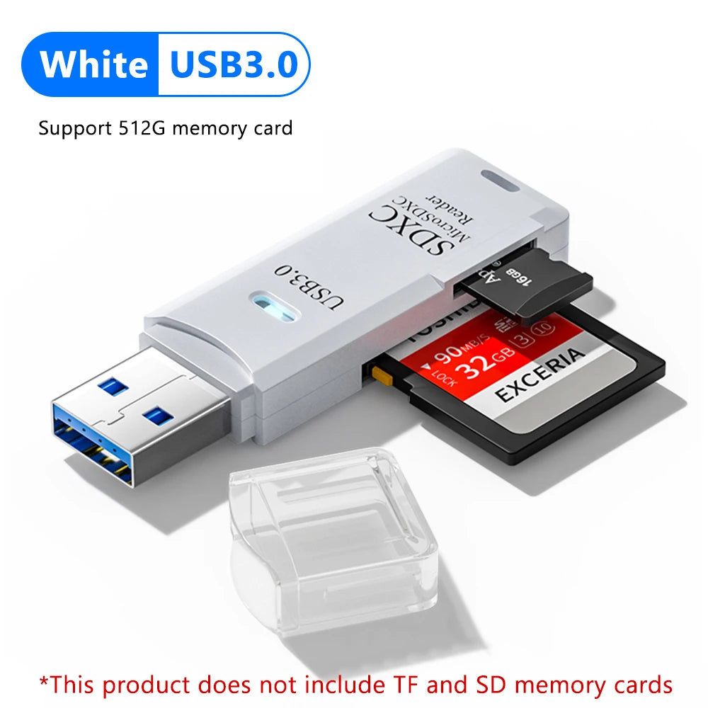 2-in-1 USB Kartenleser – USB 3.0 & 2.0, Micro SD & TF Karte