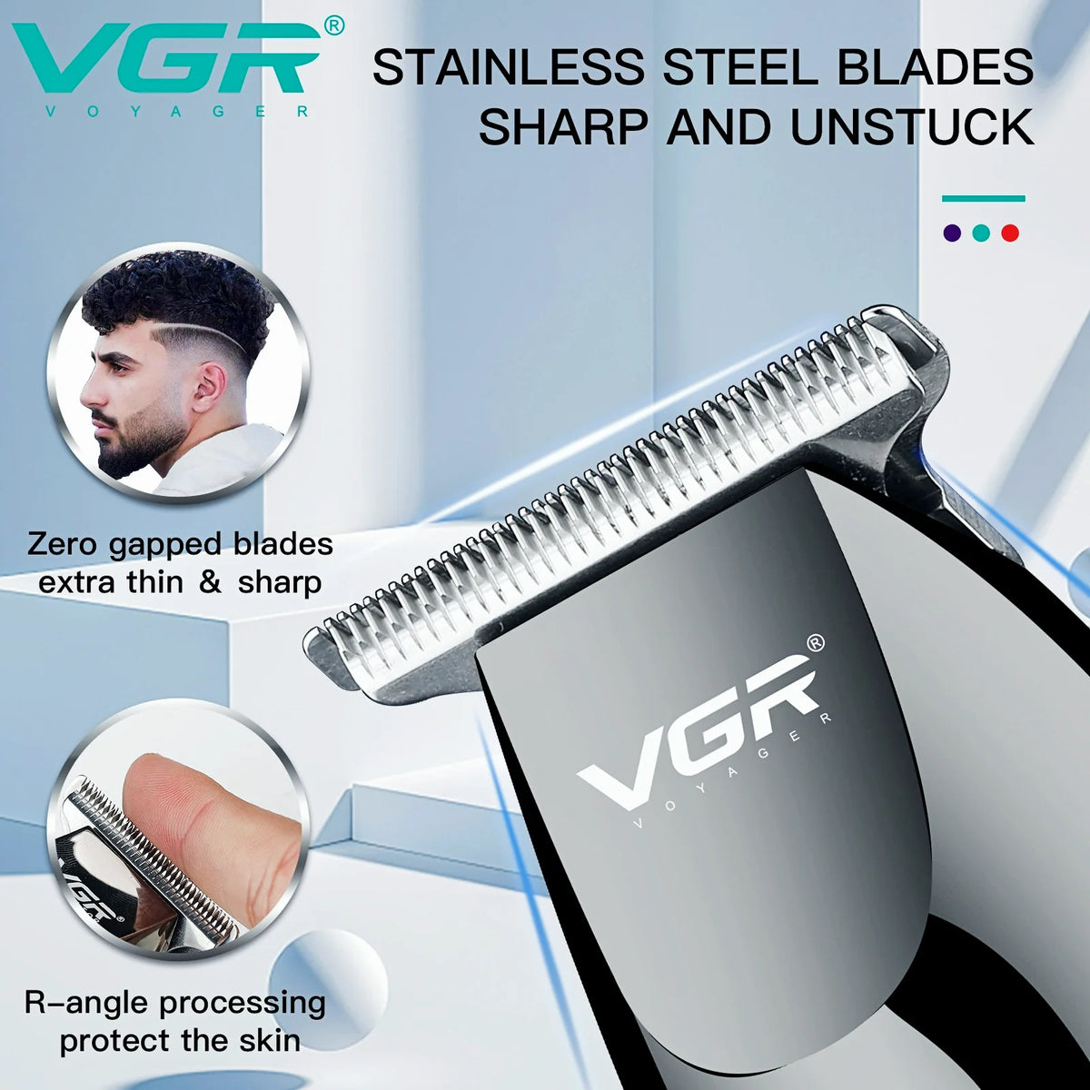 VGR Hair Trimmer Electric Hair Clipper Barber Cordless Hair Cutting Machine Mini Haircut Edgers Cutter Clipper for Men V-030