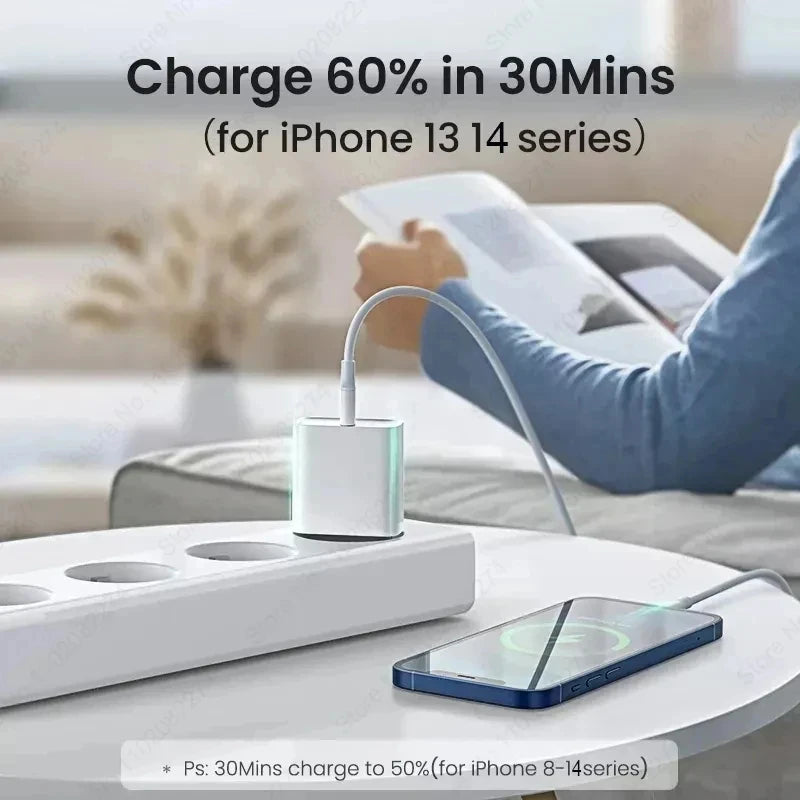 PD 20W Fast Charger For iPhone 16 15 11 12 13 14 Pro Max Plus Fast Charging Cable For Apple iPhone Charger Plug Phone Accessory