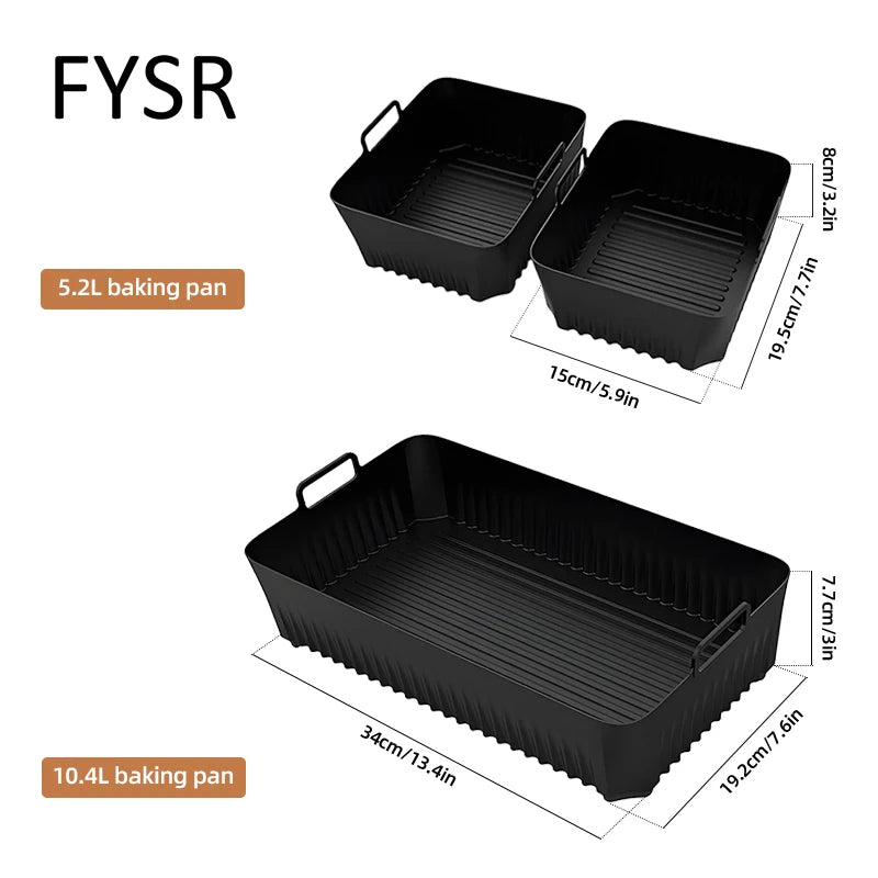 Air Fryer Tray Silicone Mold for Ninja Air Fryer Liner Basket Reusable Oven Baking Tray Non-Stick Silicone Air Fryer Liner