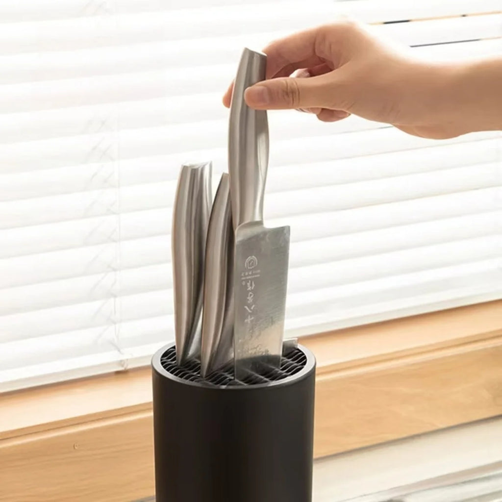 Multi-functional Knife Storage Stand Holder Inserted Kitchen Organizer For Chef Cleaver Scissors Fruit Knives Space Saving Rack