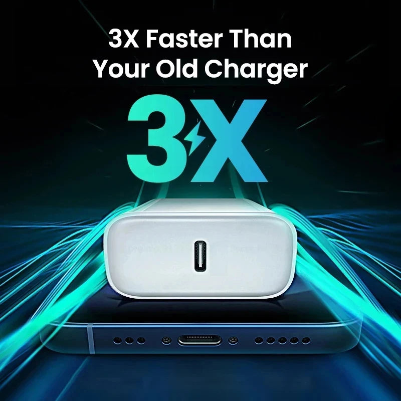 PD 20W Fast Charger For iPhone 16 15 11 12 13 14 Pro Max Plus Fast Charging Cable For Apple iPhone Charger Plug Phone Accessory