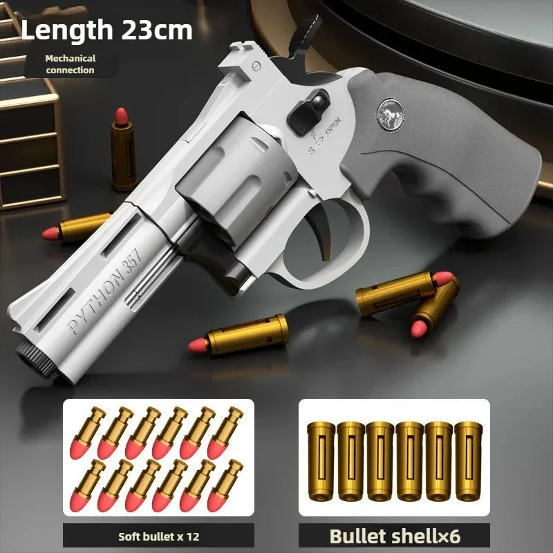 XX Continuous Firing ZP5 357 Revolver Launcher Pistol Soft Dart Bullet Toy Gun CS Outdoor Battle Game For Kids Adult Play