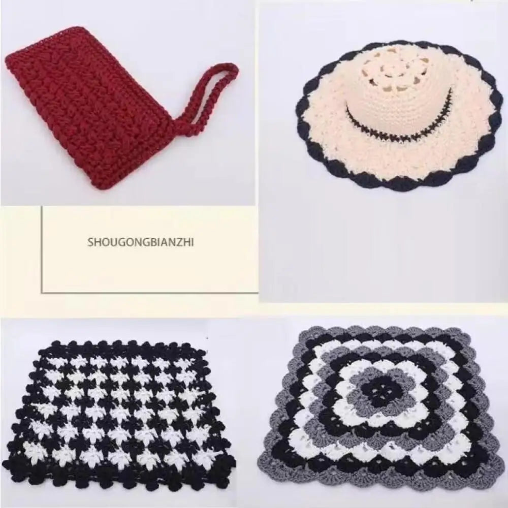 1pc Crocheting light weight Rope cool Hollow yarn to crochet Summer Sun Hat Hand Knitting thick threads bag hat Cushion