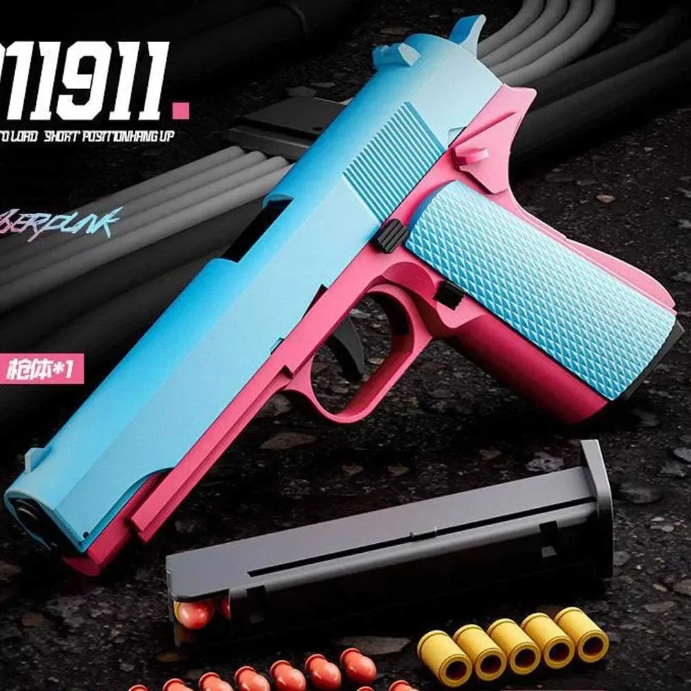 Toy Gun with Automatic Reloading Rebound Shell Ejecting Soft Foam Blaster for Shooting Games Education Model Toys for Kids Boys