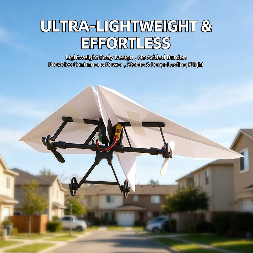 Remote Control Paper Airplane Electric Power Kit Diy Foldable Long Range Stable Flight Ultra Lightweight  Plane Outdoor Toy