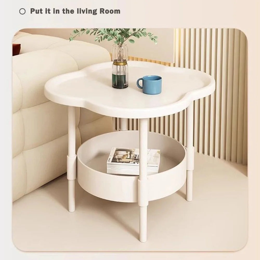 Modern 40*40CM Side Table Plastic Samll End Table Decorative With Storage Bedside Table for Living Room