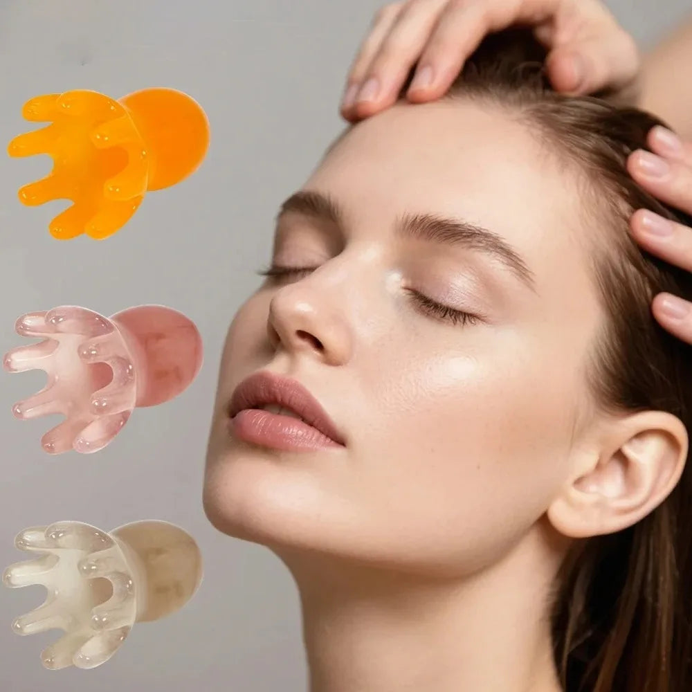 Cute Resin Octopus Comb - Scraping Scalp Massager Hair Care Tool for Meridian Scraping Acupuncture SPA Gua Sha Health Massage