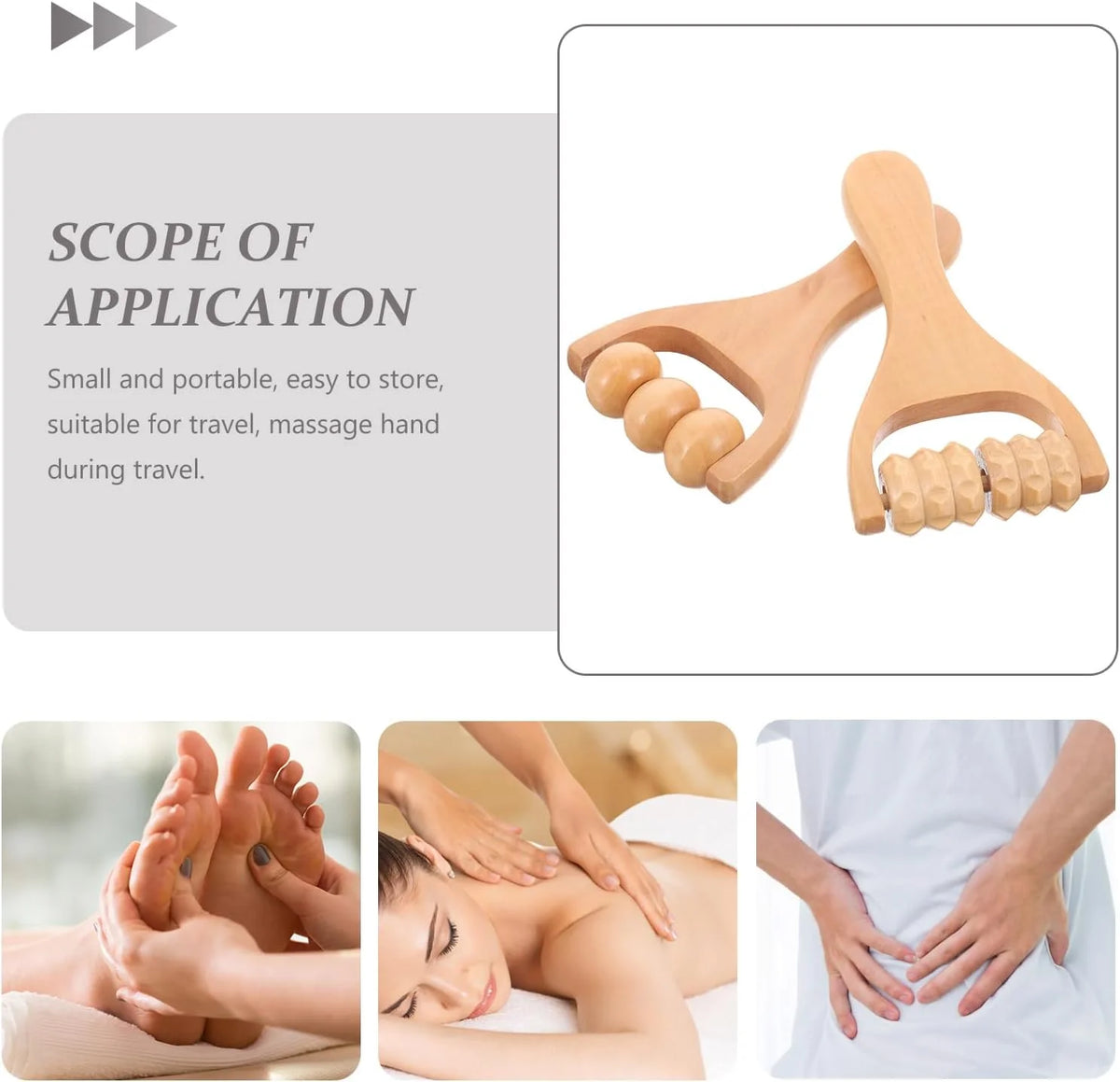 1pc wooden massager, compact shoulder and leg roller massage, suitable for whole body, face and neck.