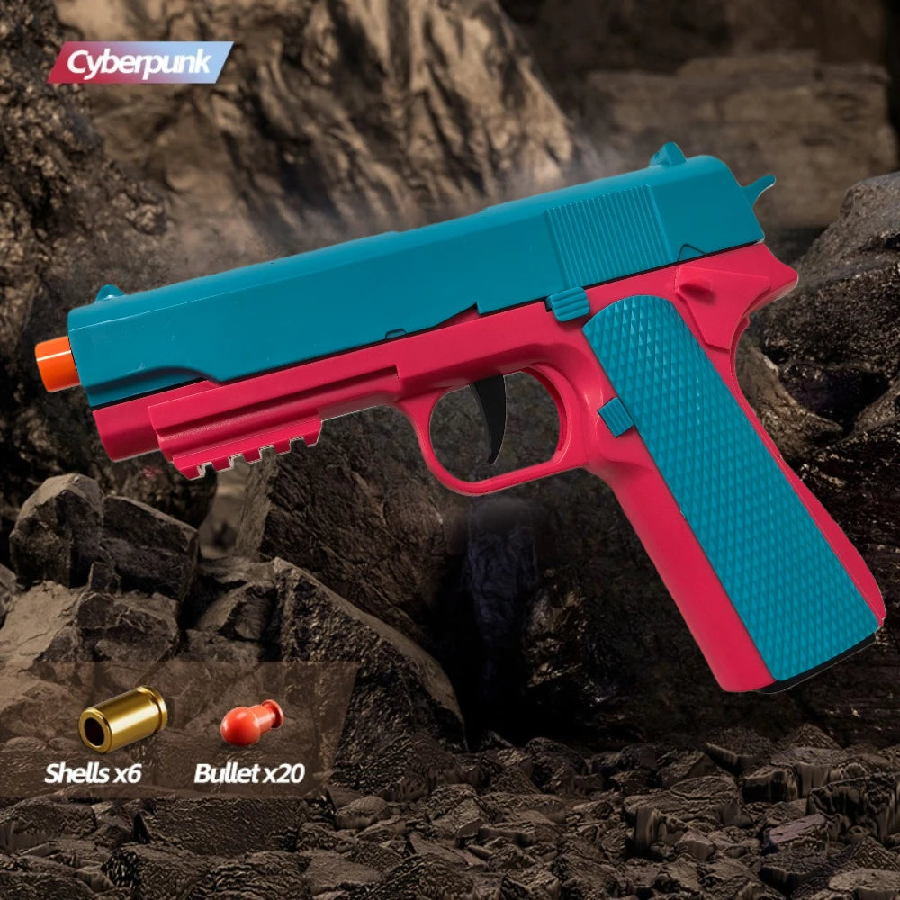 Toy Gun with Automatic Reloading Rebound Shell Ejecting Soft Foam Blaster for Shooting Games Education Model Toys for Kids Boys