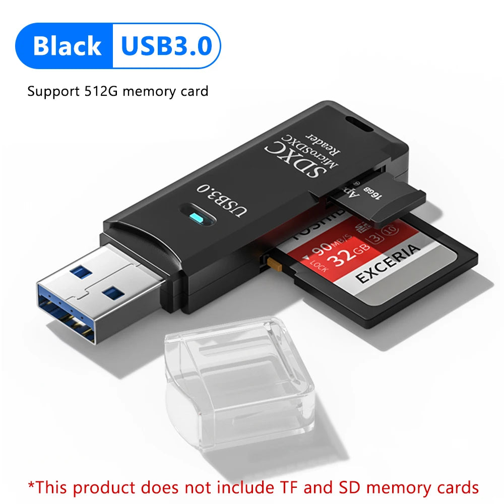 2-in-1 USB Kartenleser – USB 3.0 & 2.0, Micro SD & TF Karte