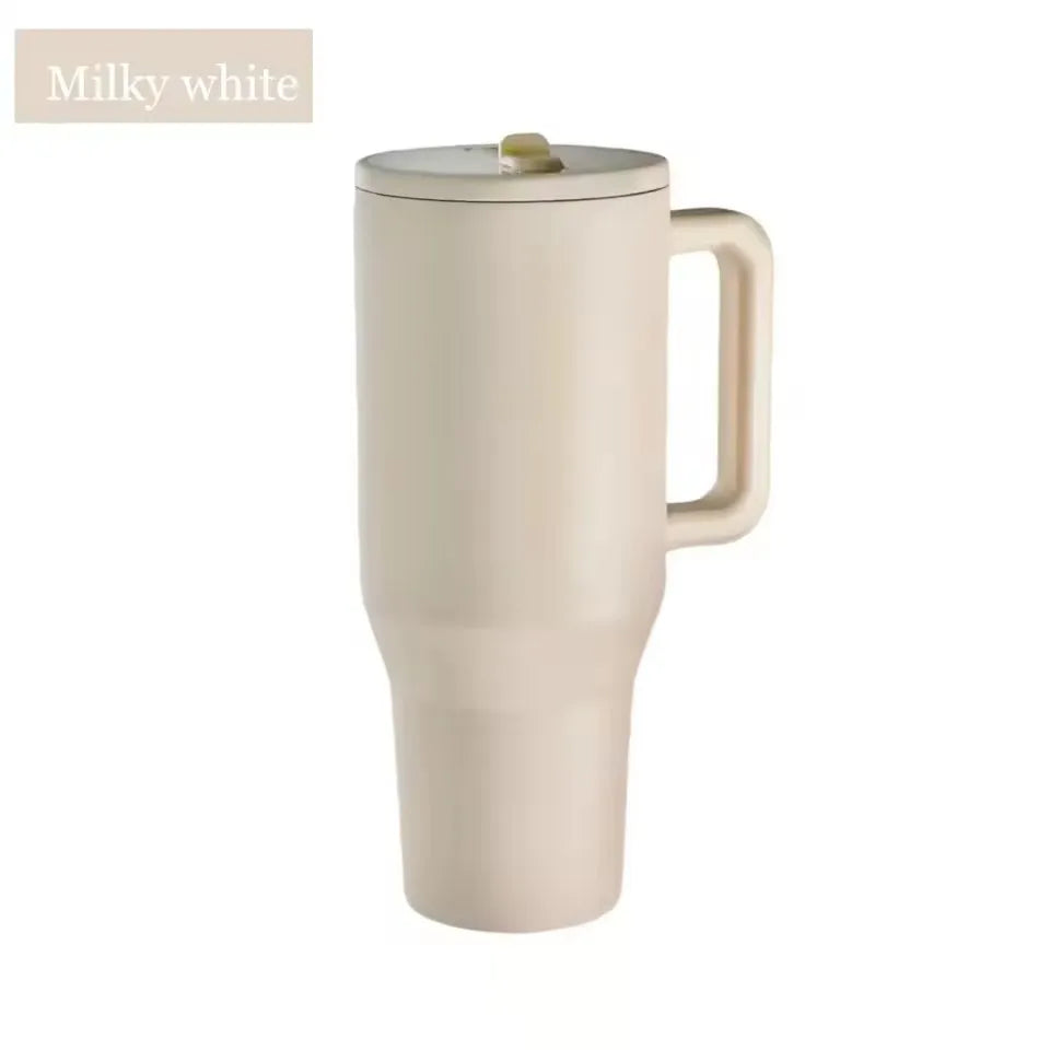 40 oz Insulated Tumbler with Handle Straw Double Wall Vacuum Leakproof Thermal Iced Travel Mug Hot Drink Coffee Cup with Lid