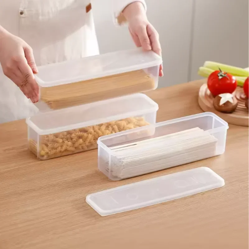 1/2/4 PCS Long Rectangular Food Storage Containers, Plastic Reusable Refrigerator Organizer Boxes Kitchen Accessories