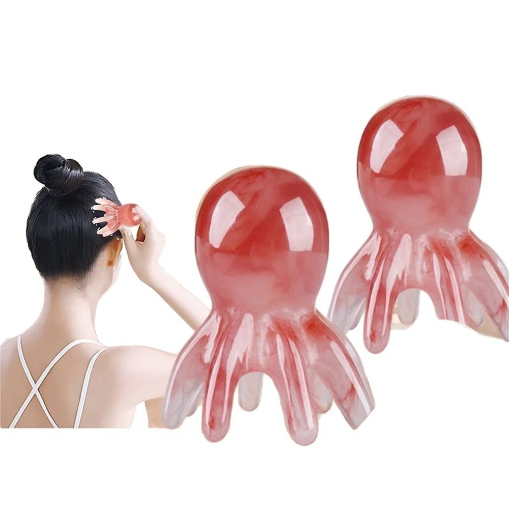 Cute Resin Octopus Comb - Scraping Scalp Massager Hair Care Tool for Meridian Scraping Acupuncture SPA Gua Sha Health Massage