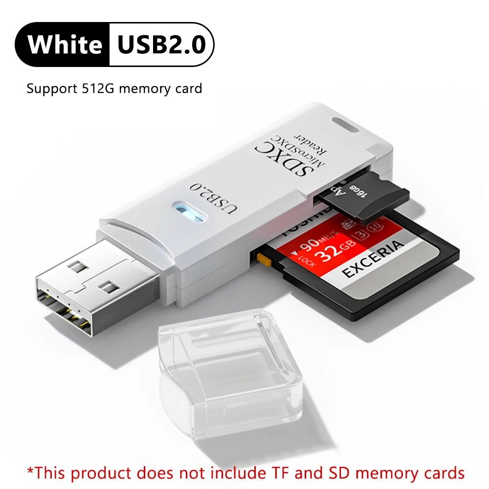 2-in-1 USB Kartenleser – USB 3.0 & 2.0, Micro SD & TF Karte