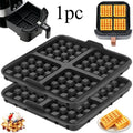 Square Waffle Maker Mold for Air Fryer, Non-Stick Baking Tray Compatible with 4-7QT,for Belgian Waffles,Pancakes,Dishwasher Safe