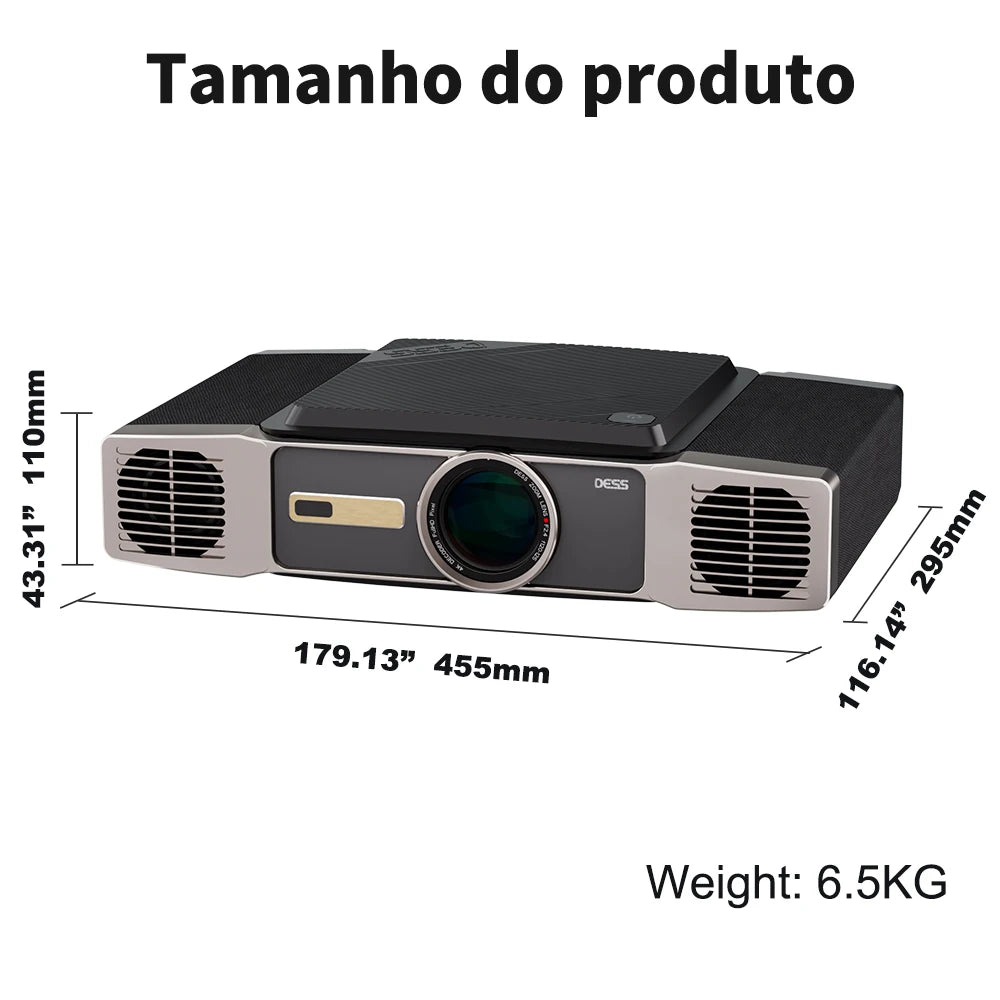 Projector DESS 4K HD com foco automático Wi-Fi de eixo duplo projetor Android 4K home theater projetor externo Android Duty Free