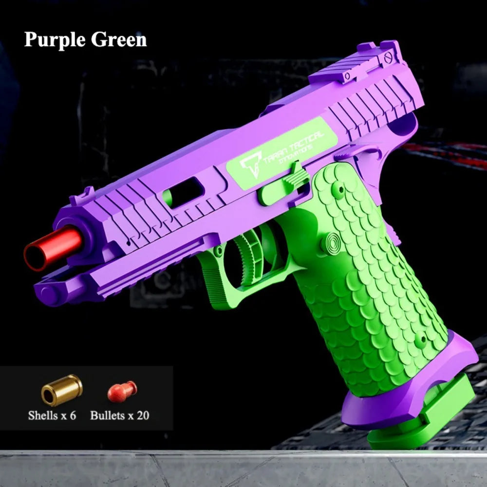 Toy Gun with Automatic Reloading Rebound Shell Ejecting Soft Foam Blaster for Shooting Games Education Model Toys for Kids Boys