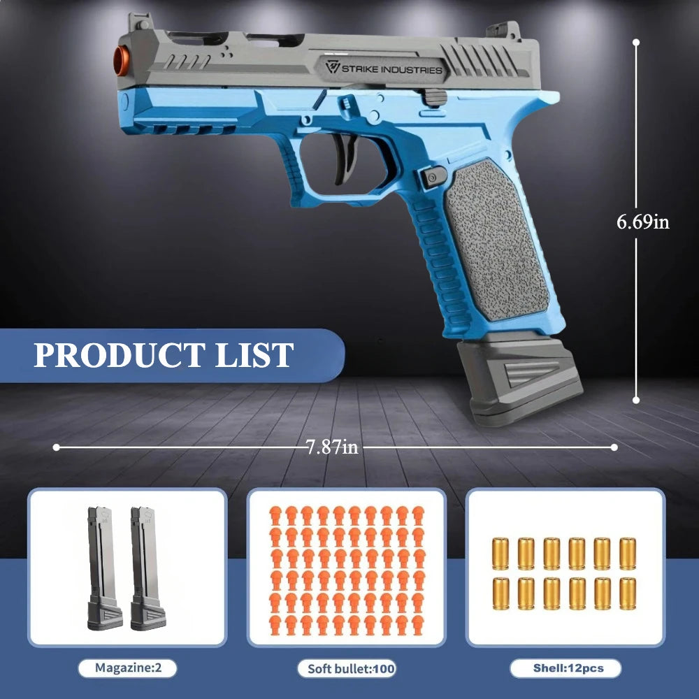 Toy Gun with Automatic Reloading Rebound Shell Ejecting Soft Foam Blaster for Shooting Games Education Model Toys for Kids Boys