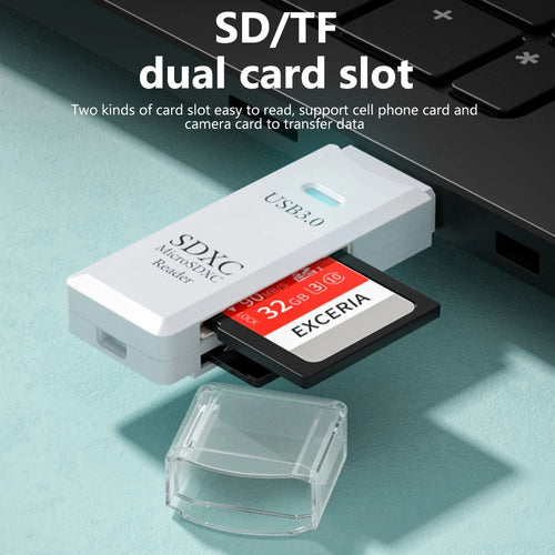 2-in-1 USB Kartenleser – USB 3.0 & 2.0, Micro SD & TF Karte