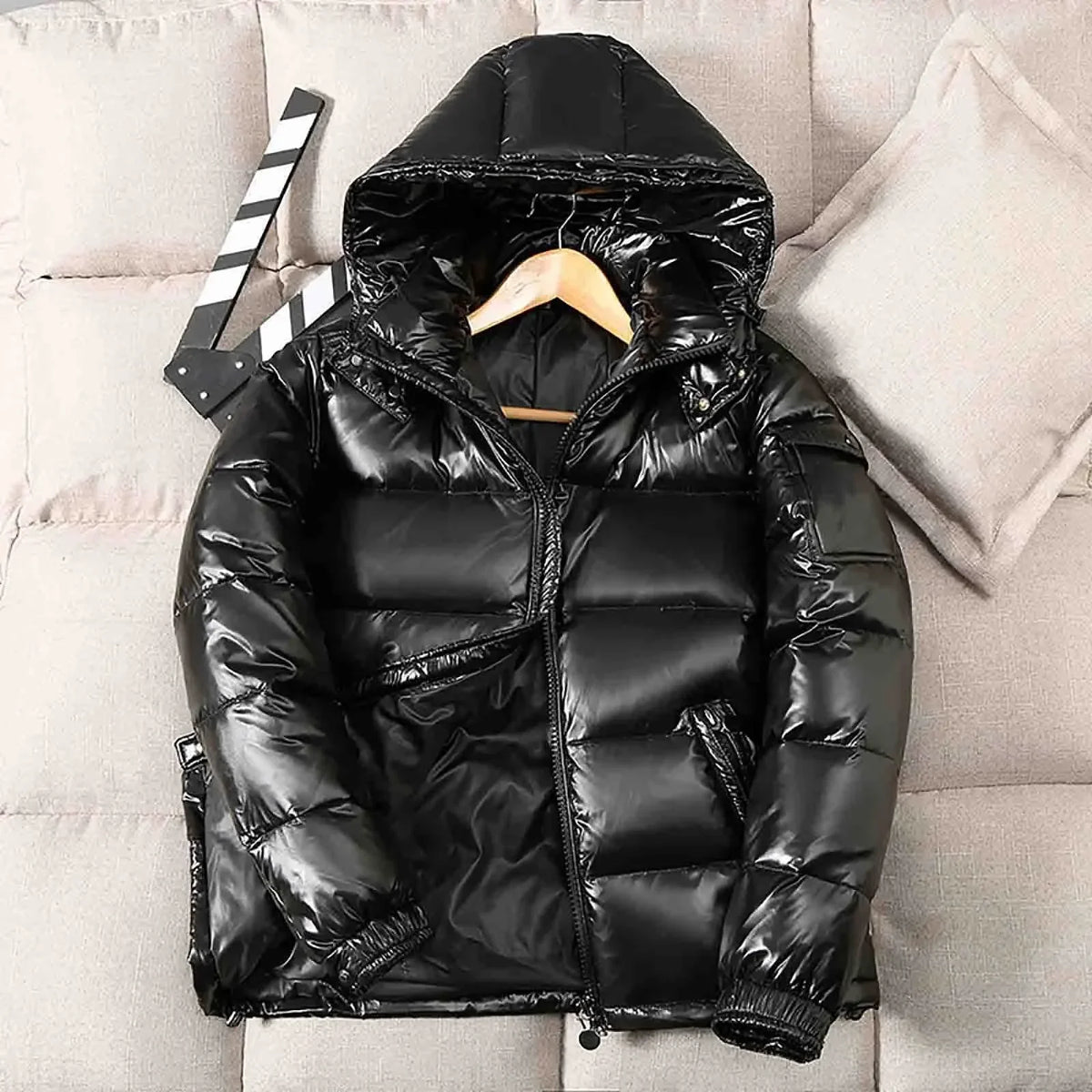 Shiny Bubble Thick Parka Winter Shiny Brand New Winter Fashion Clothing Hooded Man Jackets Short Male Quilted Padded Coat