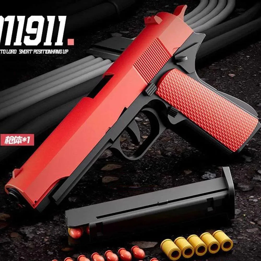 Toy Gun with Automatic Reloading Rebound Shell Ejecting Soft Foam Blaster for Shooting Games Education Model Toys for Kids Boys