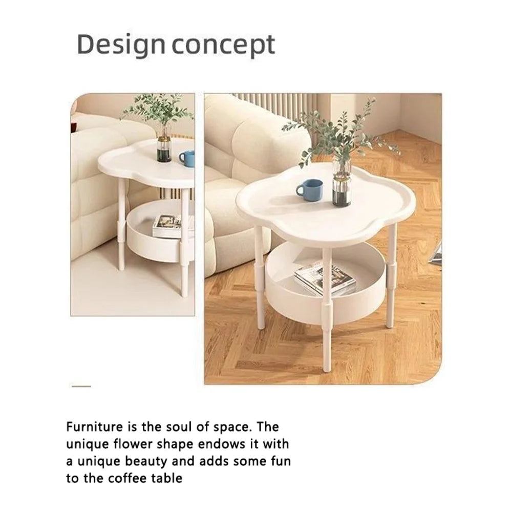 Modern 40*40CM Side Table Plastic Samll End Table Decorative With Storage Bedside Table for Living Room