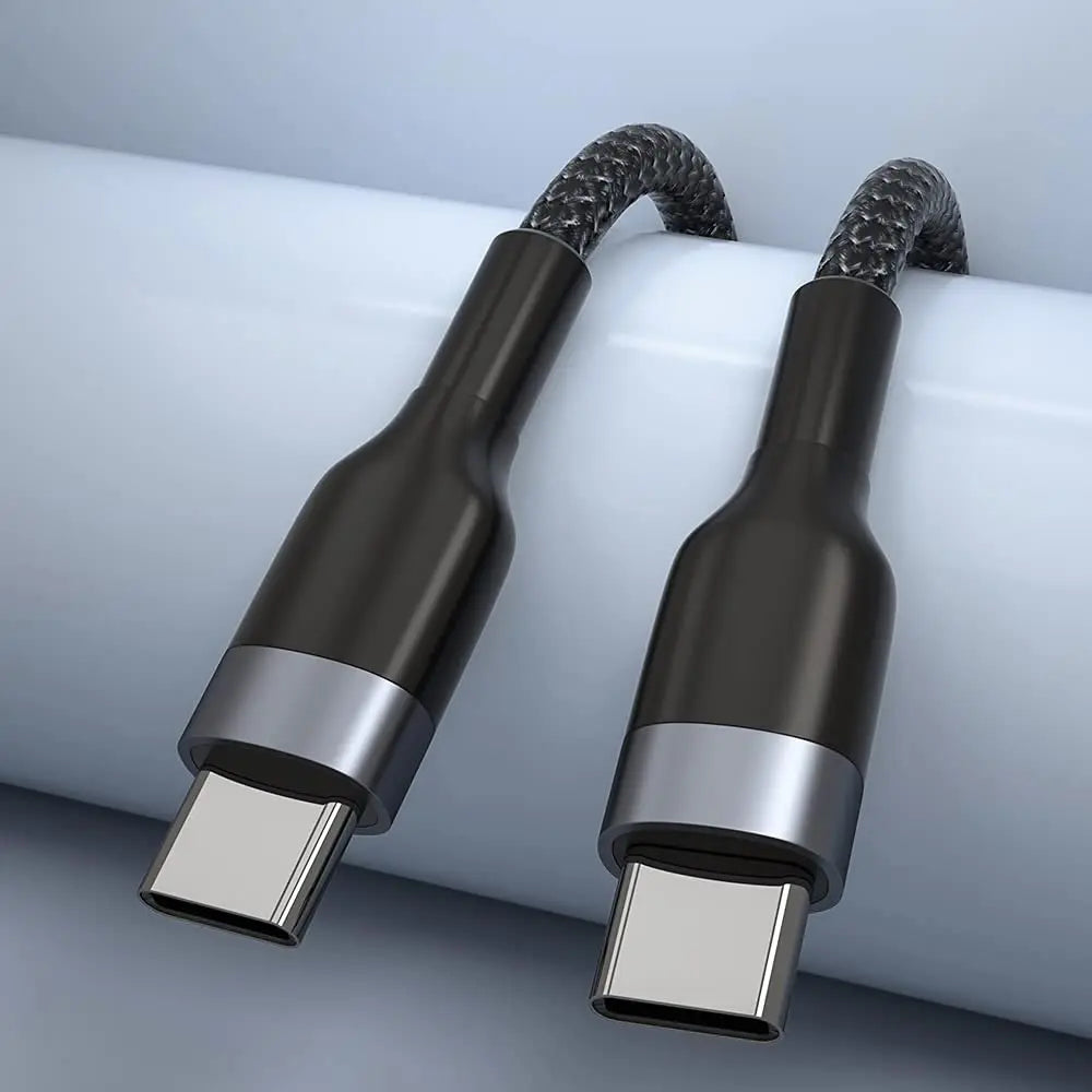 PD60W Type C to Type C Fast Charging Cable 0.25M Short Cable USB C Data Cord for Power Bank Phone Tablet Laptop Portable Charge