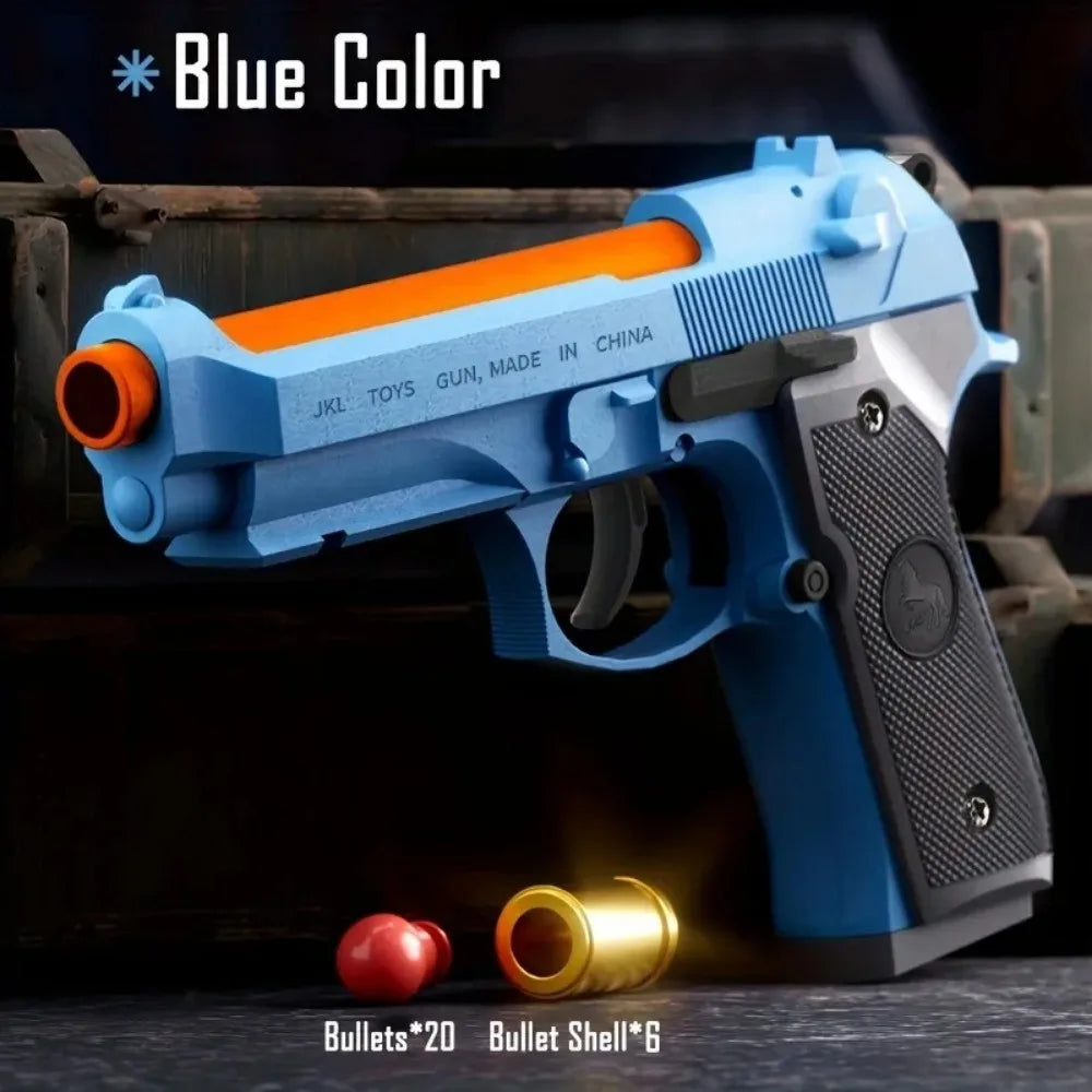 Toy Gun with Automatic Reloading Rebound Shell Ejecting Soft Foam Blaster for Shooting Games Education Model Toys for Kids Boys