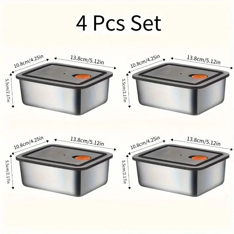 Edelstahl Vorratsdosen 4er Set – Auslaufsicher, BPA-frei & stapelbar