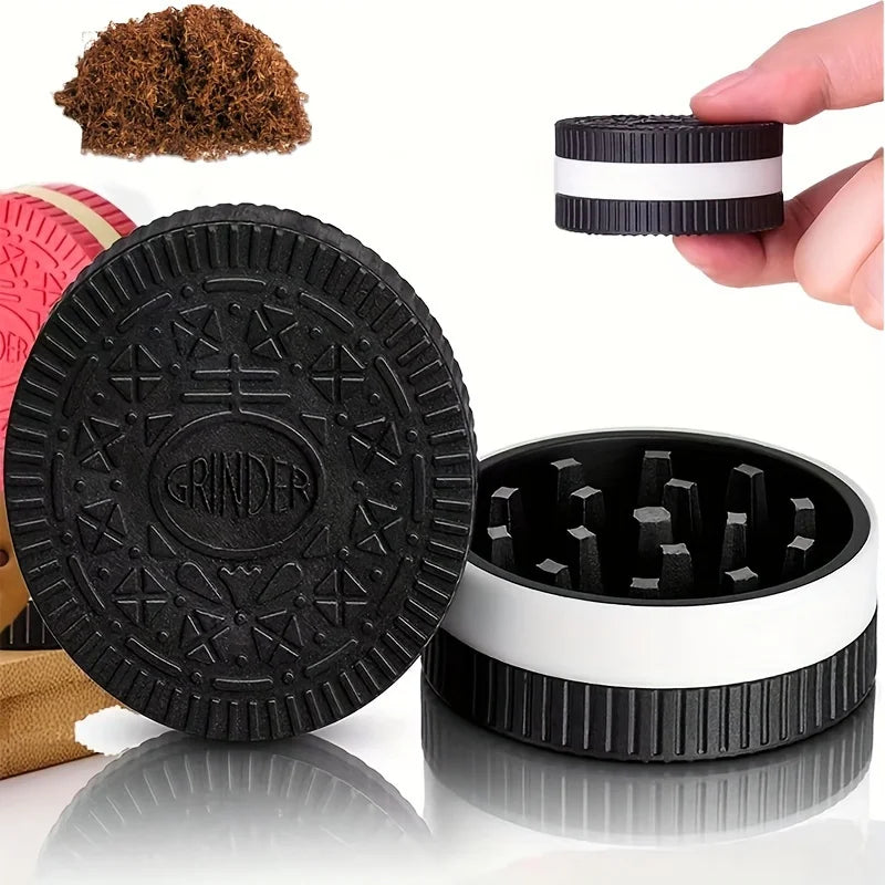 Vanilla Spice Grinder, 2.2-Inch Powerful Manual Grinding,Fun Cookie Shape Design,Protection Plastic Portable Crusher Accessories