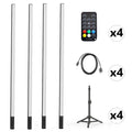 LUXCEO 4-pack 120cm RGB Mood Light Bluetooth APP Control LED Atmosphere Lamp Stick for DJ Lighting/Dance Club/Photo Studio/Party