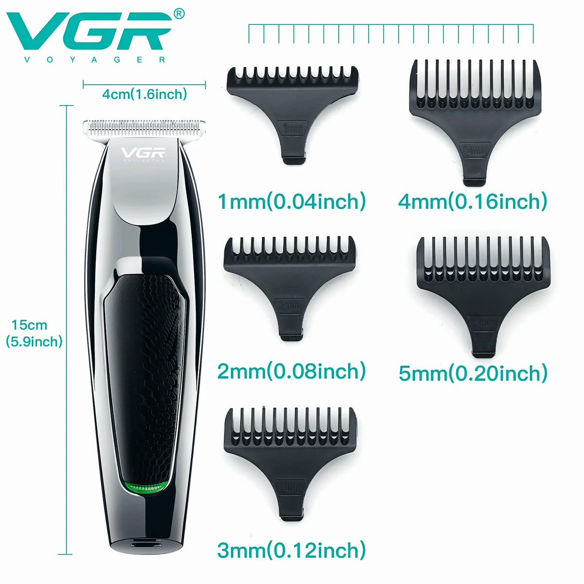 VGR Hair Trimmer Electric Hair Clipper Barber Cordless Hair Cutting Machine Mini Haircut Edgers Cutter Clipper for Men V-030