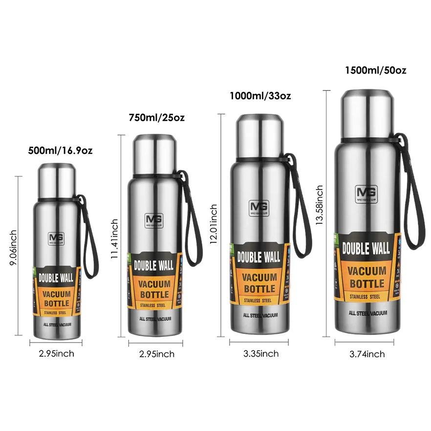 Edelstahl Thermosflasche UPORS – 500ml bis 1500ml, Vakuumisoliert