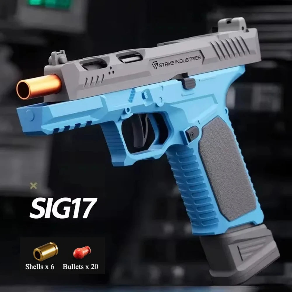 Toy Gun with Automatic Reloading Rebound Shell Ejecting Soft Foam Blaster for Shooting Games Education Model Toys for Kids Boys
