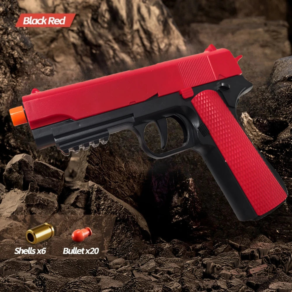 Toy Gun with Automatic Reloading Rebound Shell Ejecting Soft Foam Blaster for Shooting Games Education Model Toys for Kids Boys