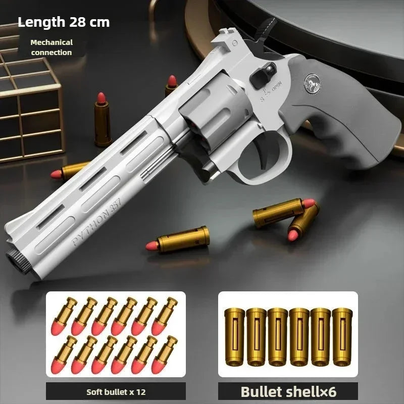 XX Continuous Firing ZP5 357 Revolver Launcher Pistol Soft Dart Bullet Toy Gun CS Outdoor Battle Game For Kids Adult Play
